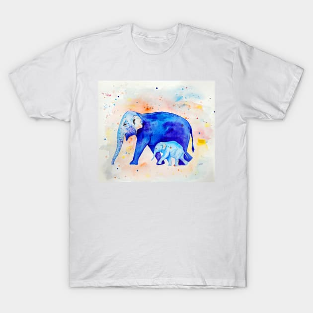 Elephants mom and baby T-Shirt by Luba_Ost